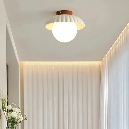 Iron Hallway Ceiling Light | Modern Glass & Metal Flush Mount