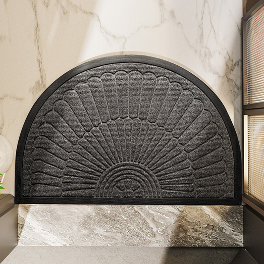 Semi-Circular Rubber Door Mat | Non-Slip Entryway Mat