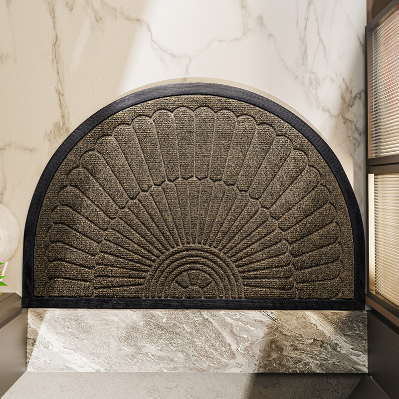 Semi-Circular Rubber Door Mat | Non-Slip Entryway Mat