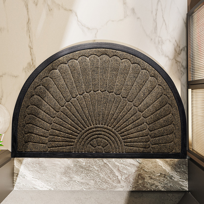 Semi-Circular Rubber Door Mat | Non-Slip Entryway Mat