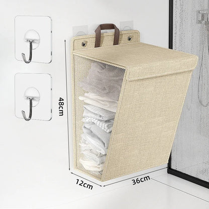 Wallora Wall-Mounted Laundry Basket | Foldable Adhesive Hamper