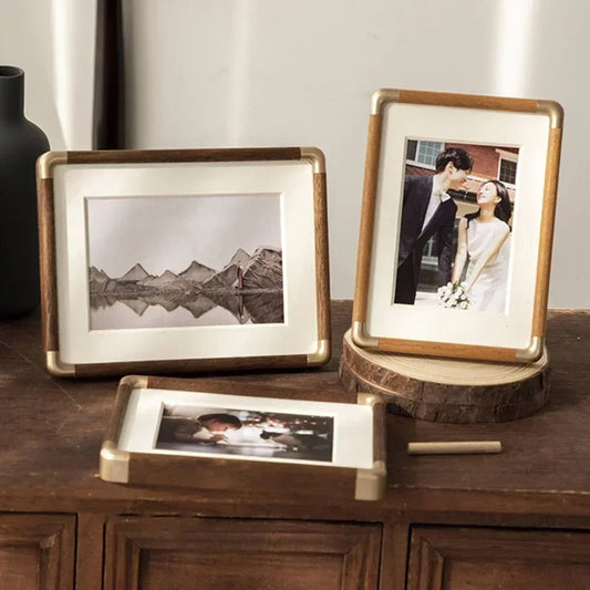 Brooks Wood & Brass Tabletop Photo Frame