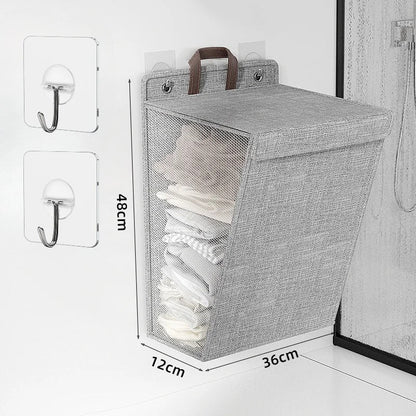 Wallora Wall-Mounted Laundry Basket | Foldable Adhesive Hamper