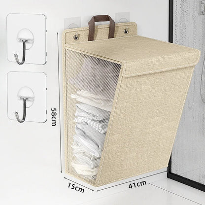 Wallora Wall-Mounted Laundry Basket | Foldable Adhesive Hamper