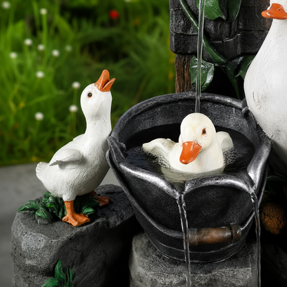 Solar Fountain Bird Bath | Outdoor Garden Water Feature
