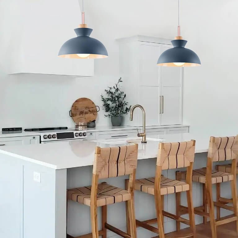 Modern Single Pendant Dome Light | Scandinavian Metal Hanging Lamp