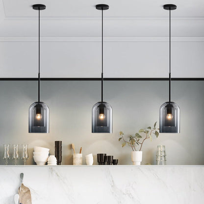 Mica Mid-Century Pendant Lamp | Double Glass Shade