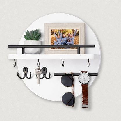 Round Wooden Key Holder | Stylish & Eco-Friendly Wall Organizer